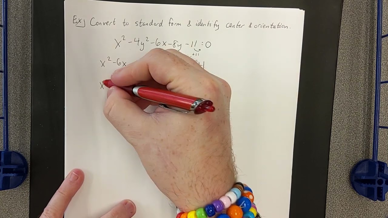 Converting non-standard form to standard forms of a hyperbola