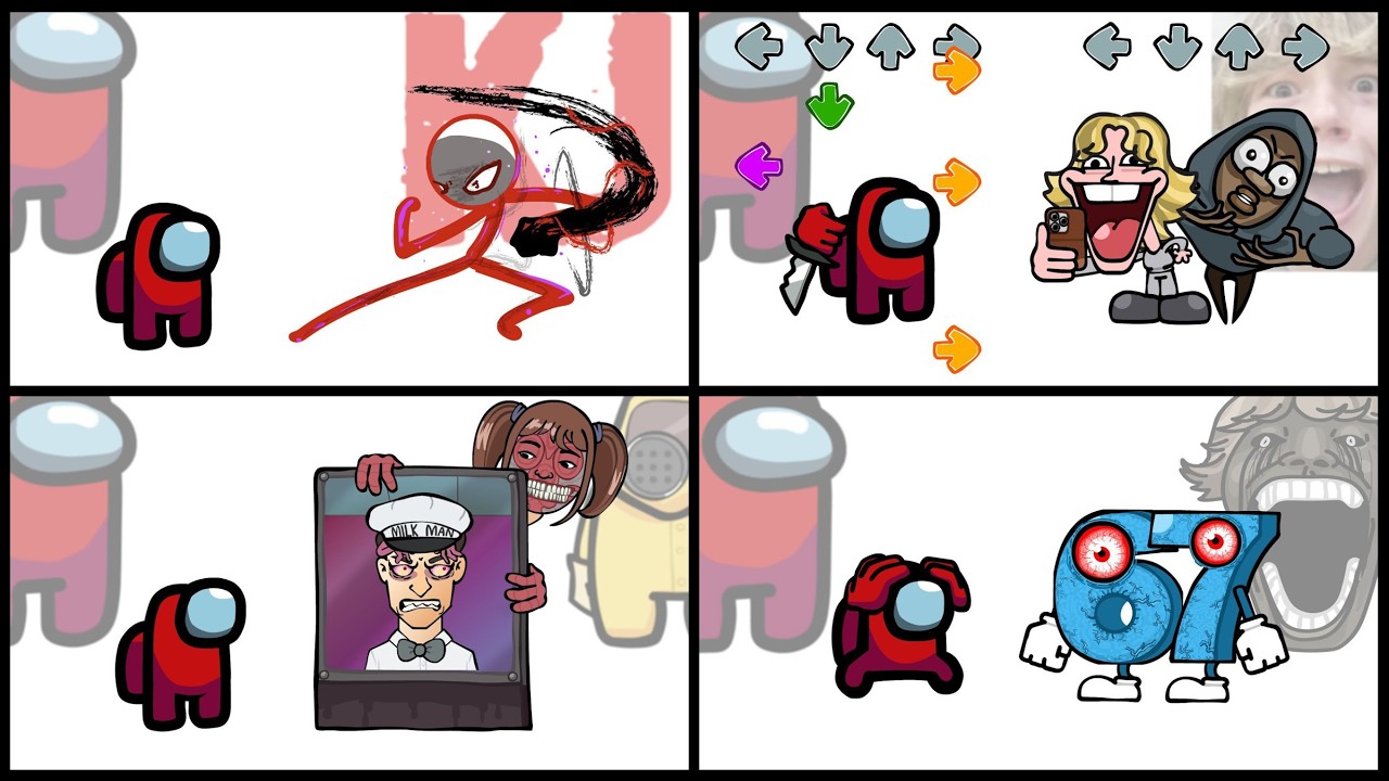 Mini Crewmate Kills Italian Brainrot Characters - Part 1-4 | Among Us
