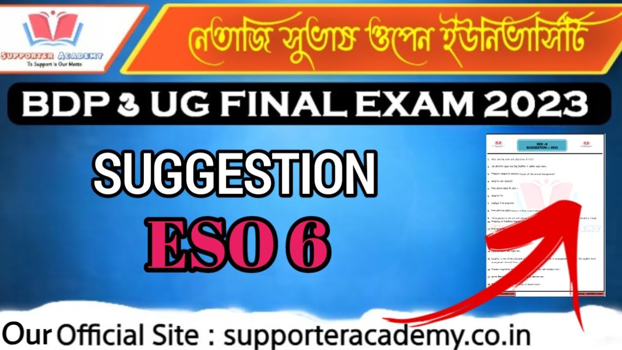 FINAL Exam Suggestion 2023 / BDP ESO 6