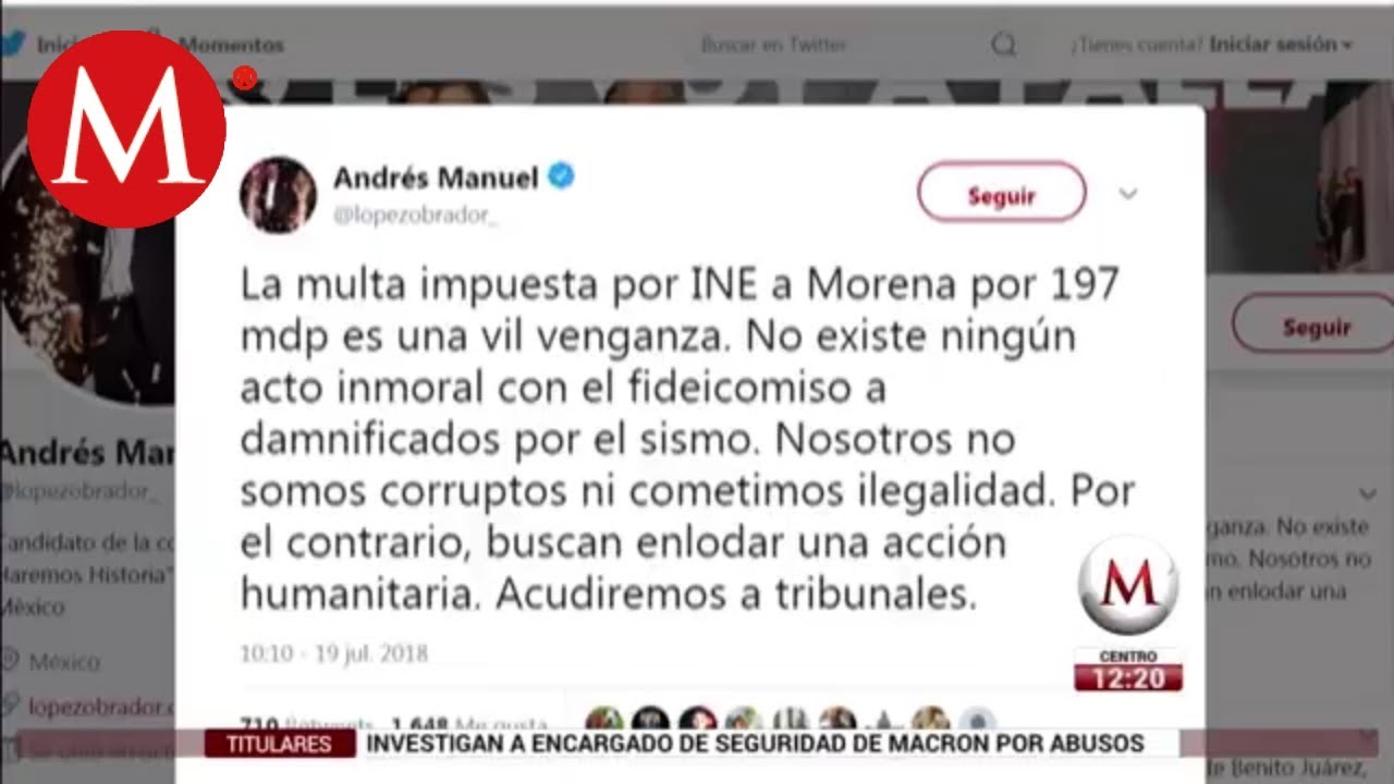 Multa del INE por fideicomiso en una 'vil venganza': AMLO