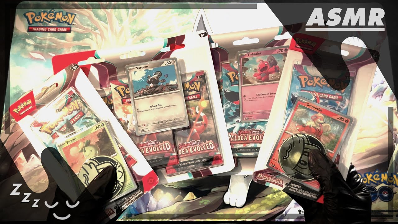 *ASMR*  Paldea Evolved Blister Packs Opening 🍥💤