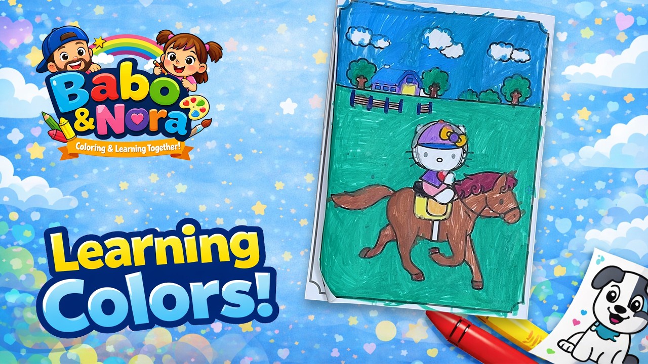 Hello Kitty Enjoys Horseback Riding 🎨 | Fun Coloring Hello Kitty