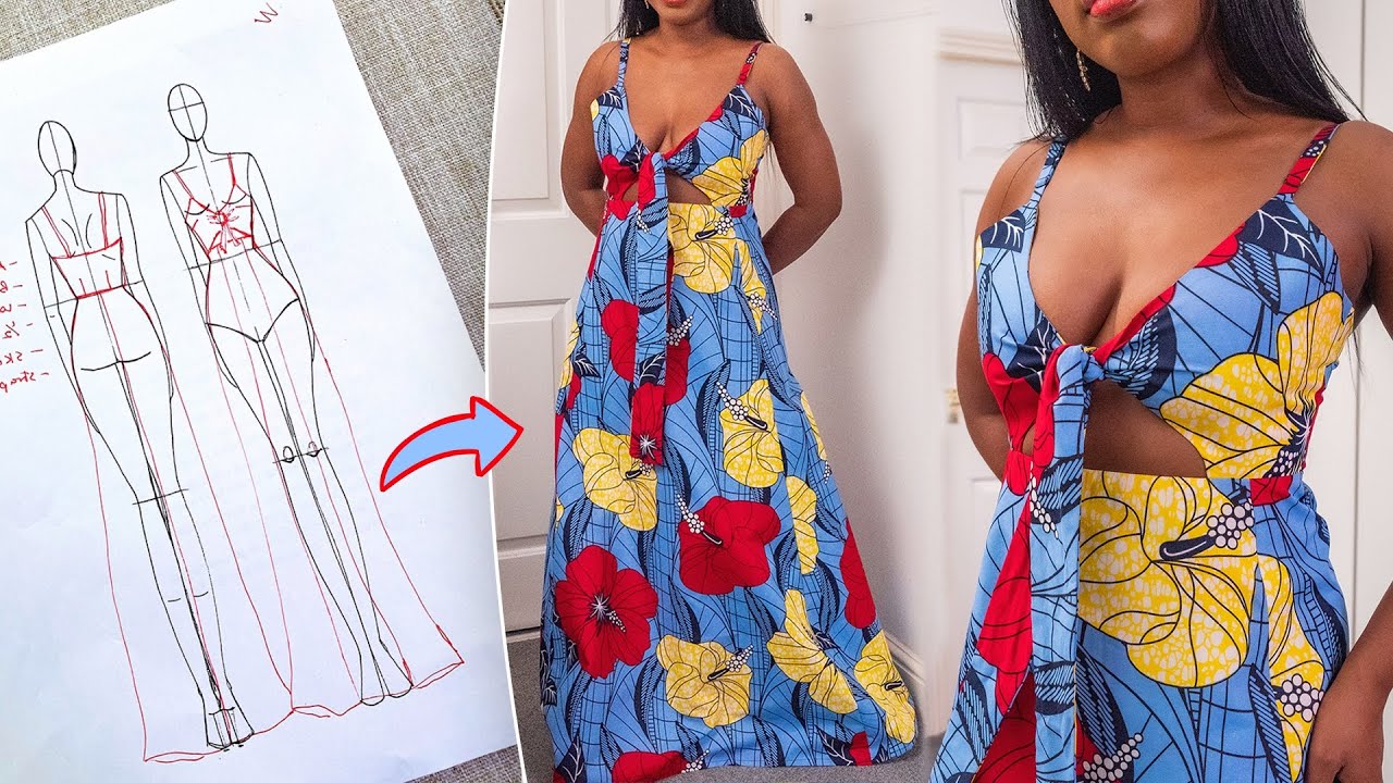 DIY Tie Front MAXI SUMMER Dress Tutorial | Kim Dave