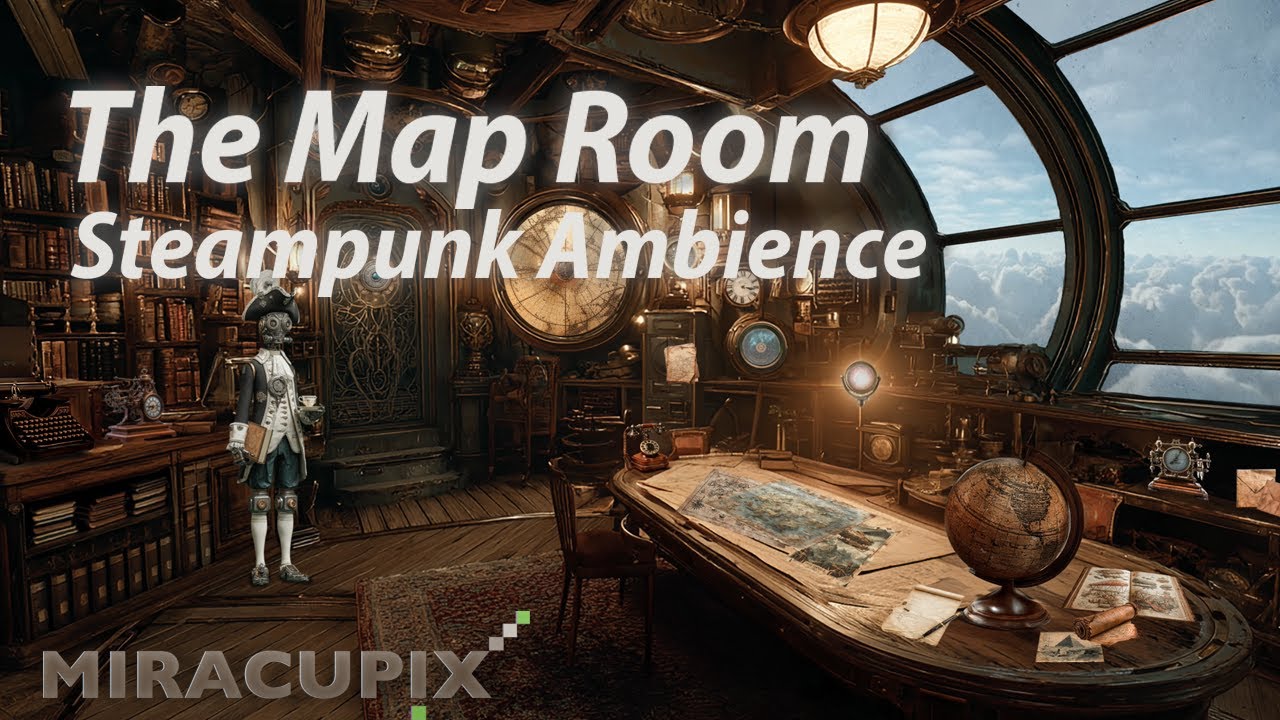 The Map Room &ndash; Steampunk Airship Ambience | Engine Hum & Clock Ticking