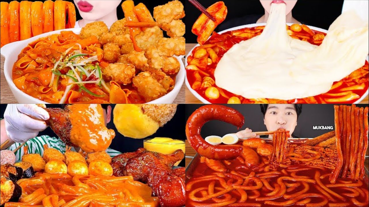 2× SPEED 🔥 Spicy Tteokbokki Rice Cake Korean Food Mukbang Compilation ASMR 