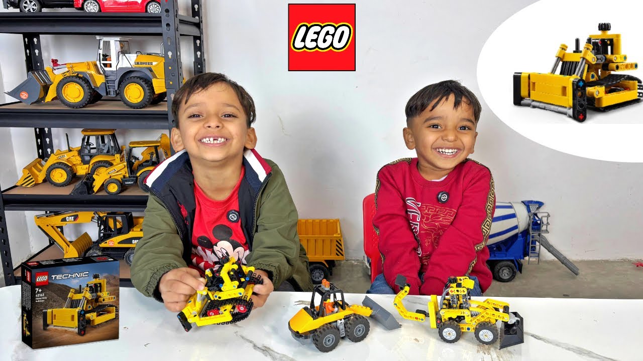 Chiku & Nikku Unbox New LEGO Bulldozer 🚜 | Fun Playtime with JCB & other LEGO  Construction Toys