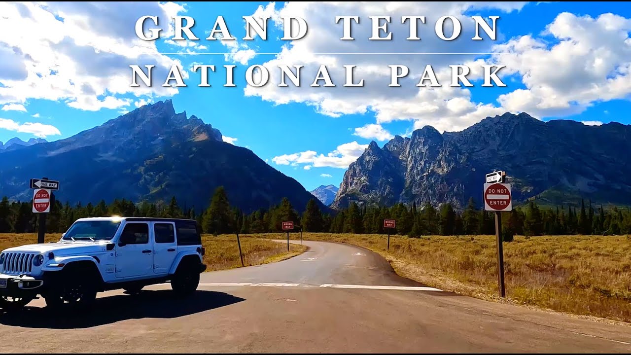 [4K] GRAND TETON National Park - JACKSON HOLE, Wyoming - 4K Relaxing Scenic Mountain Driving Tour