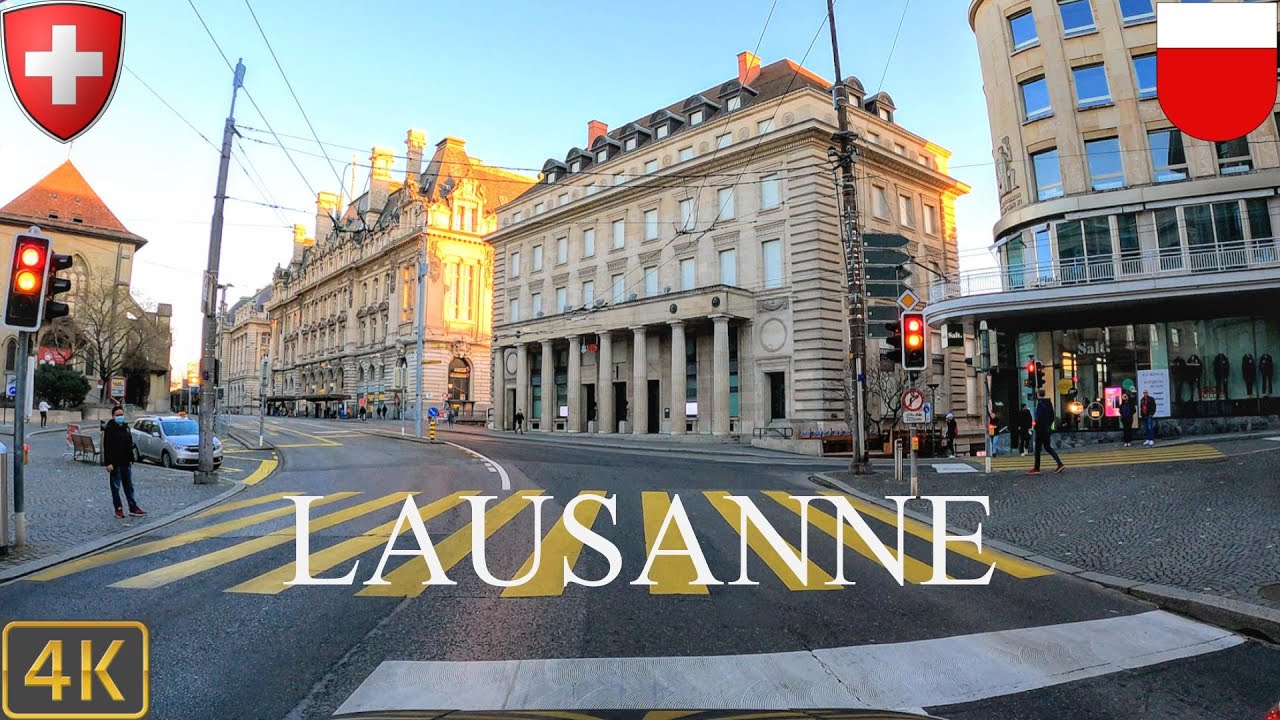 Driving Lausanne Switzerland 🇨🇭 | 4K Evening City Drive