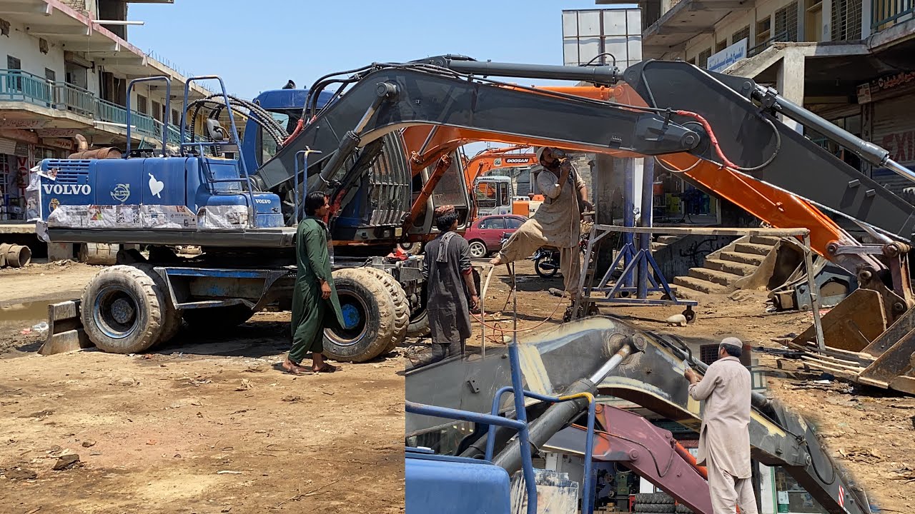 Volvo Excavator Painting | Painting Renovation Of Excavator | Painting Process Of Excavator Chassis