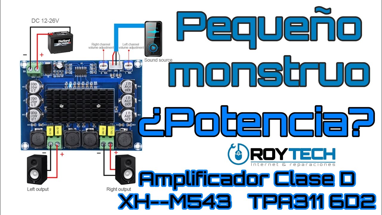 Pusimos a  prueba potente amplificador Clase D TPA3116 D2 XH--M543 120 RMS
