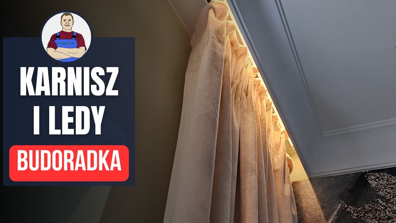 Oświetlenie LED nad firankami – łatwy montaż szyny i profilu LED