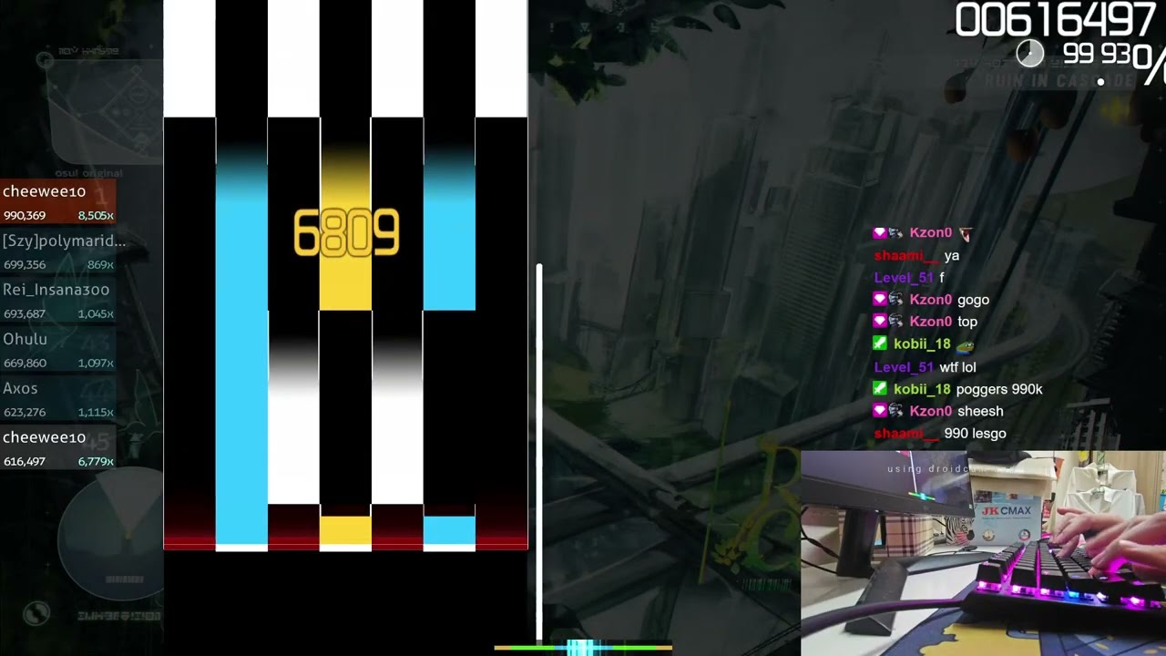 10,000 combo in 5 minutes?! 【kanemiko - Ruin in Cascade 8.81* #1】