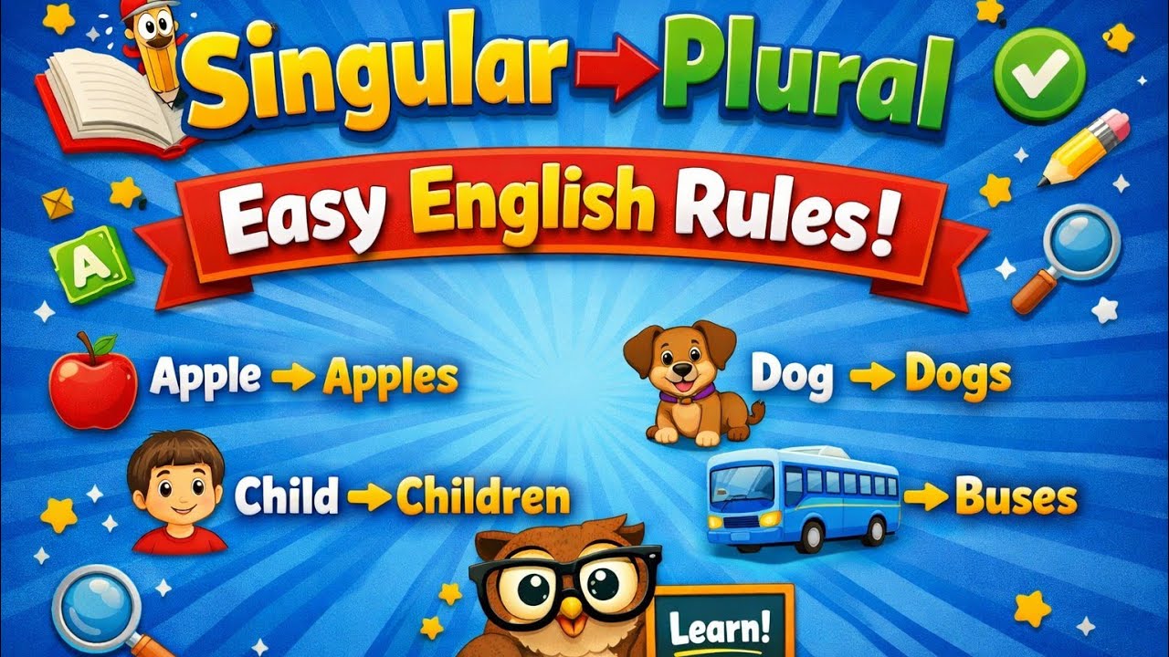 Singular & Plural Nouns Rules | Learn English Grammar Easily | Hindi ➜ English