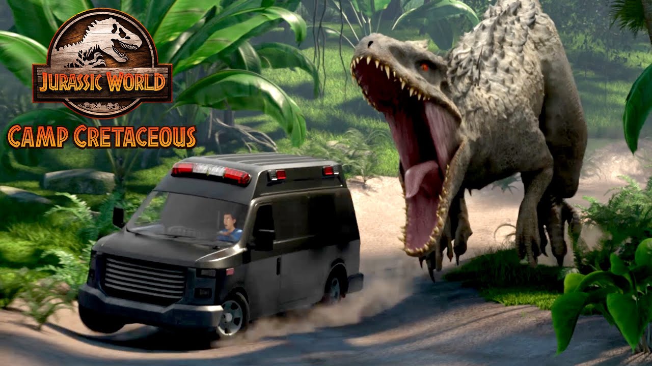 The Indominus Rex Car Chase! | JURASSIC WORLD CAMP CRETACEOUS | Netflix
