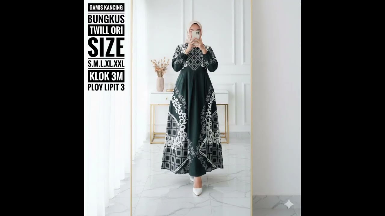 1 maret 26 gamis twill ory cap malaman klok bawah lebar 3m bisa cod 0822 2668 2891