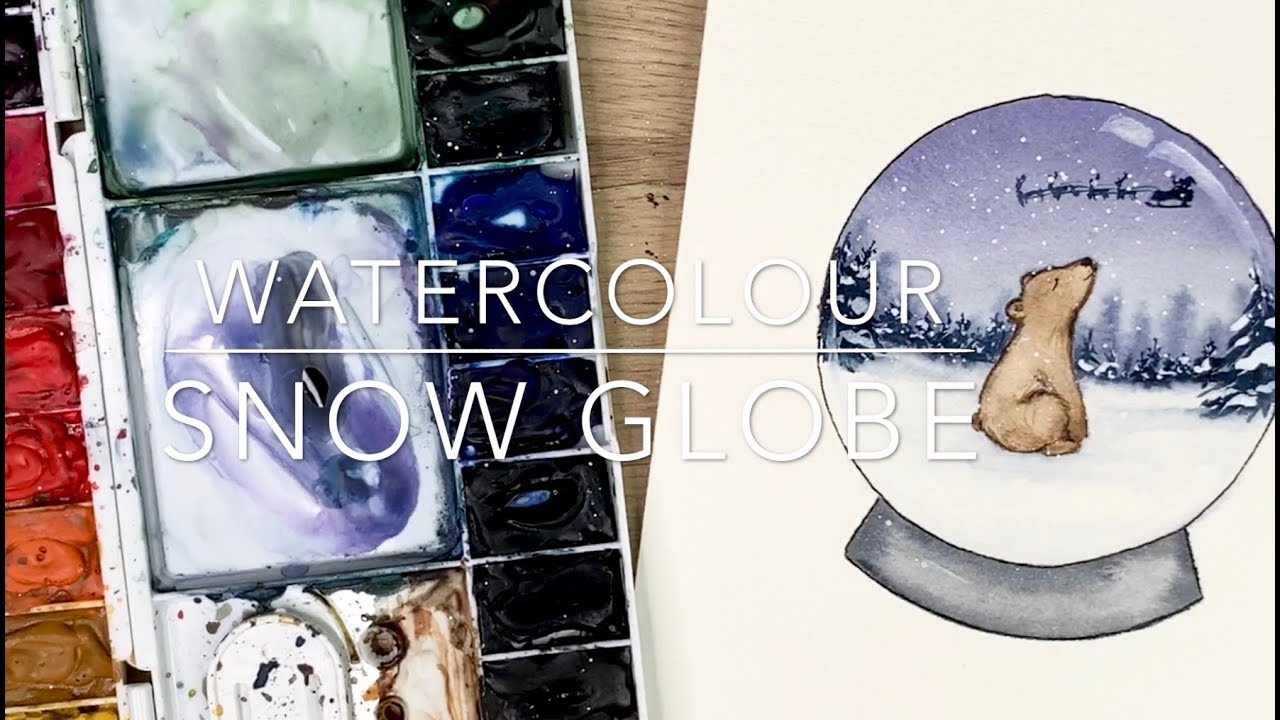How To Paint A Watercolour Bear Snow Globe