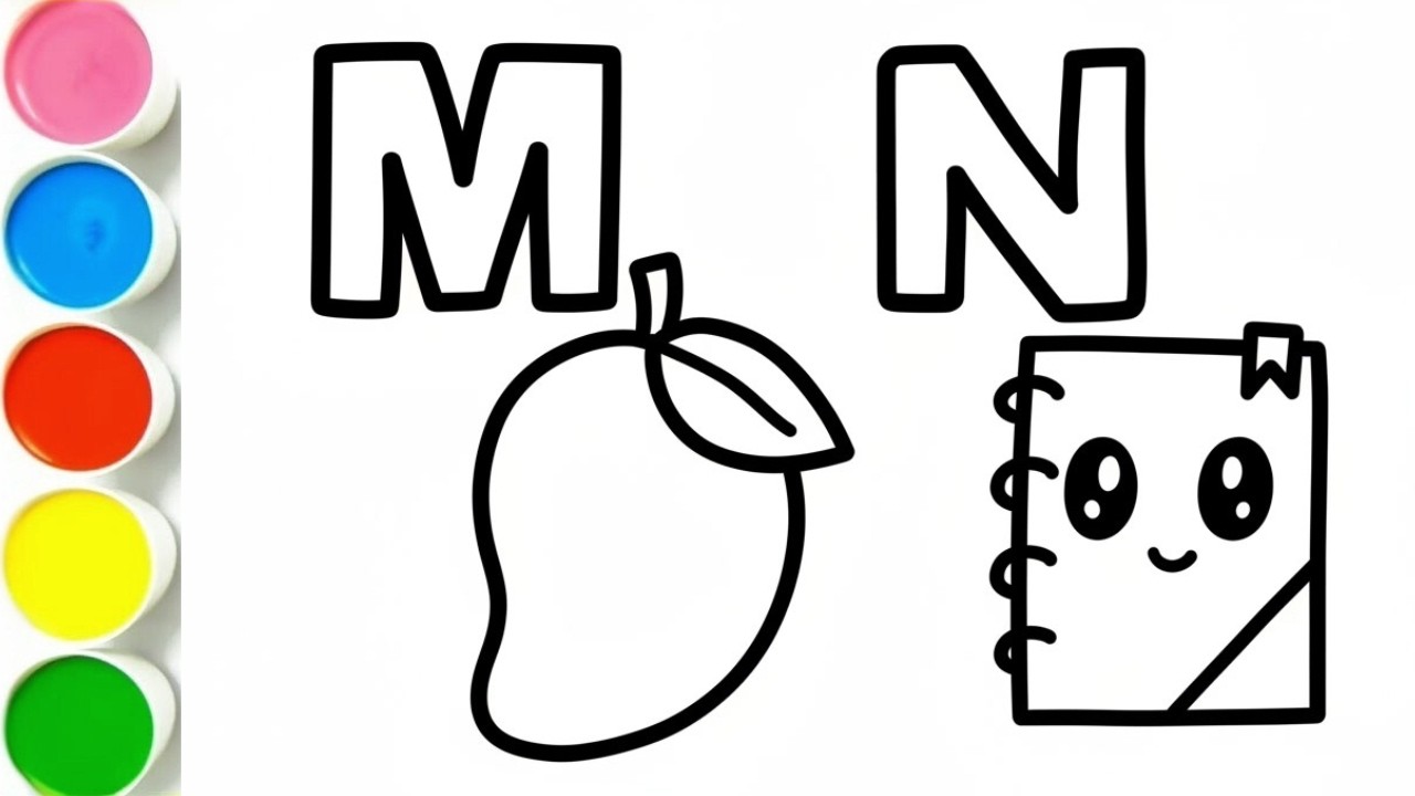 Learn Letters M and N for Toddlers | Alphabet Drawing and Coloring