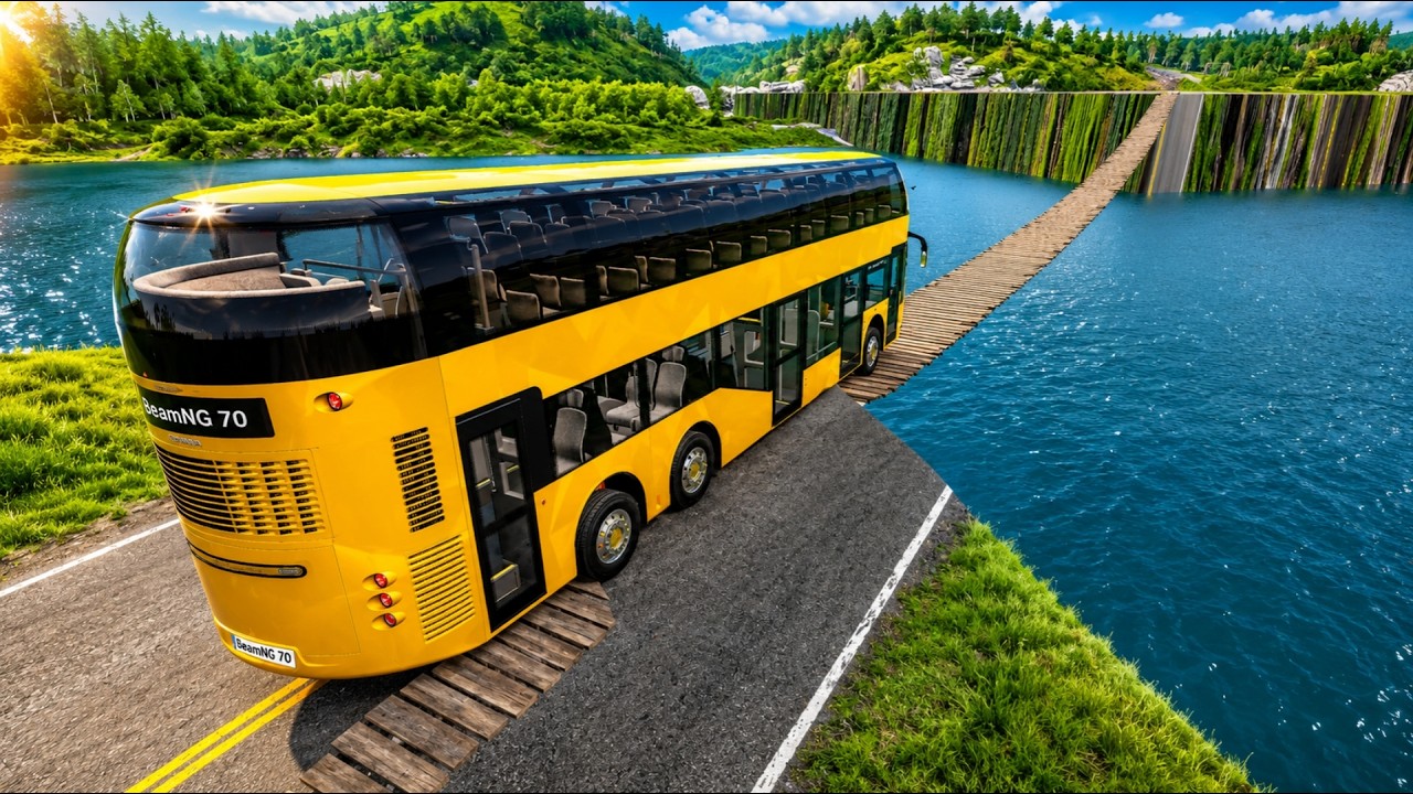 Extreme Bus vs Suspension Bridge Collapse! - BeamNG.drive