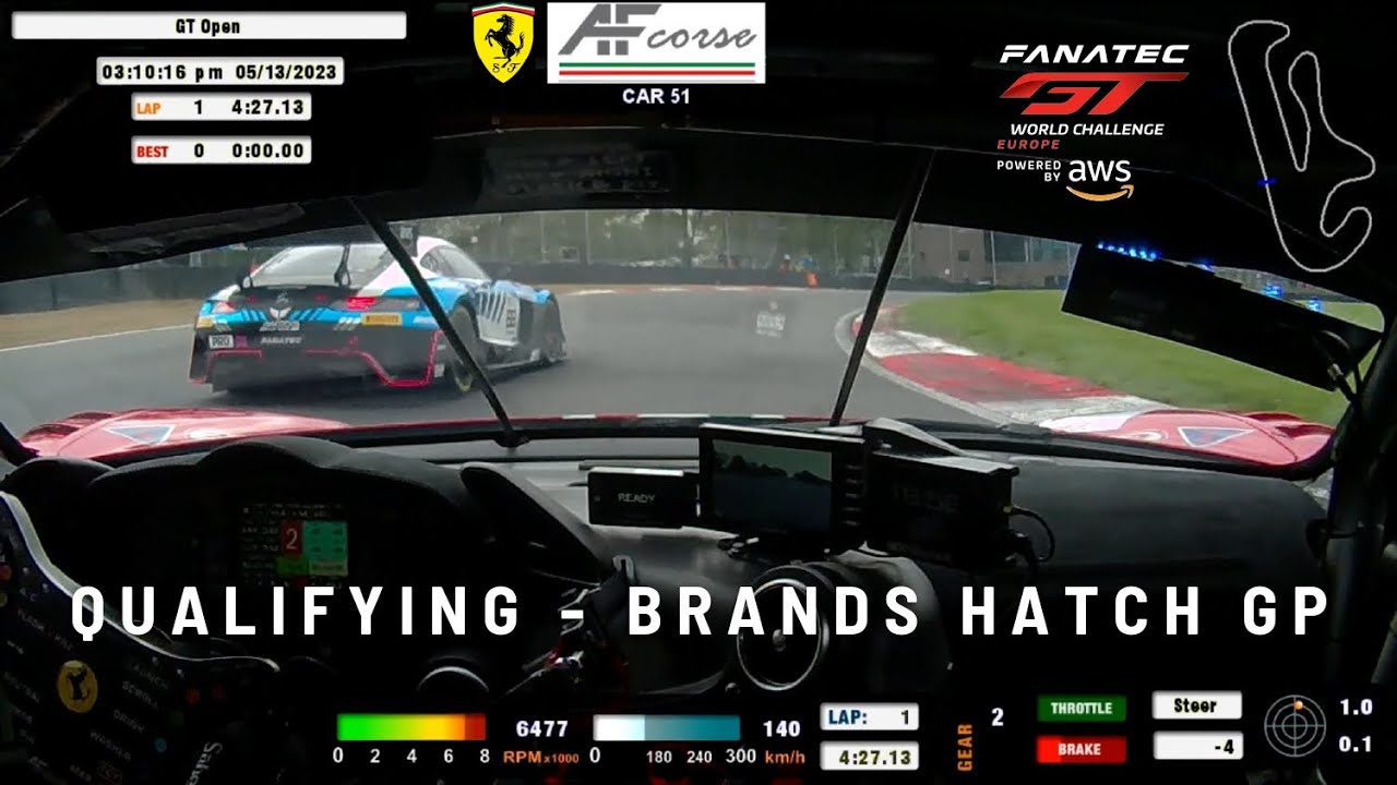 FANATEC GT WORLD CHALLENGE EUROPE | Qualifying Brands Hatch GP 2023 | AF Corse | Ferrari 488 GT3 Evo