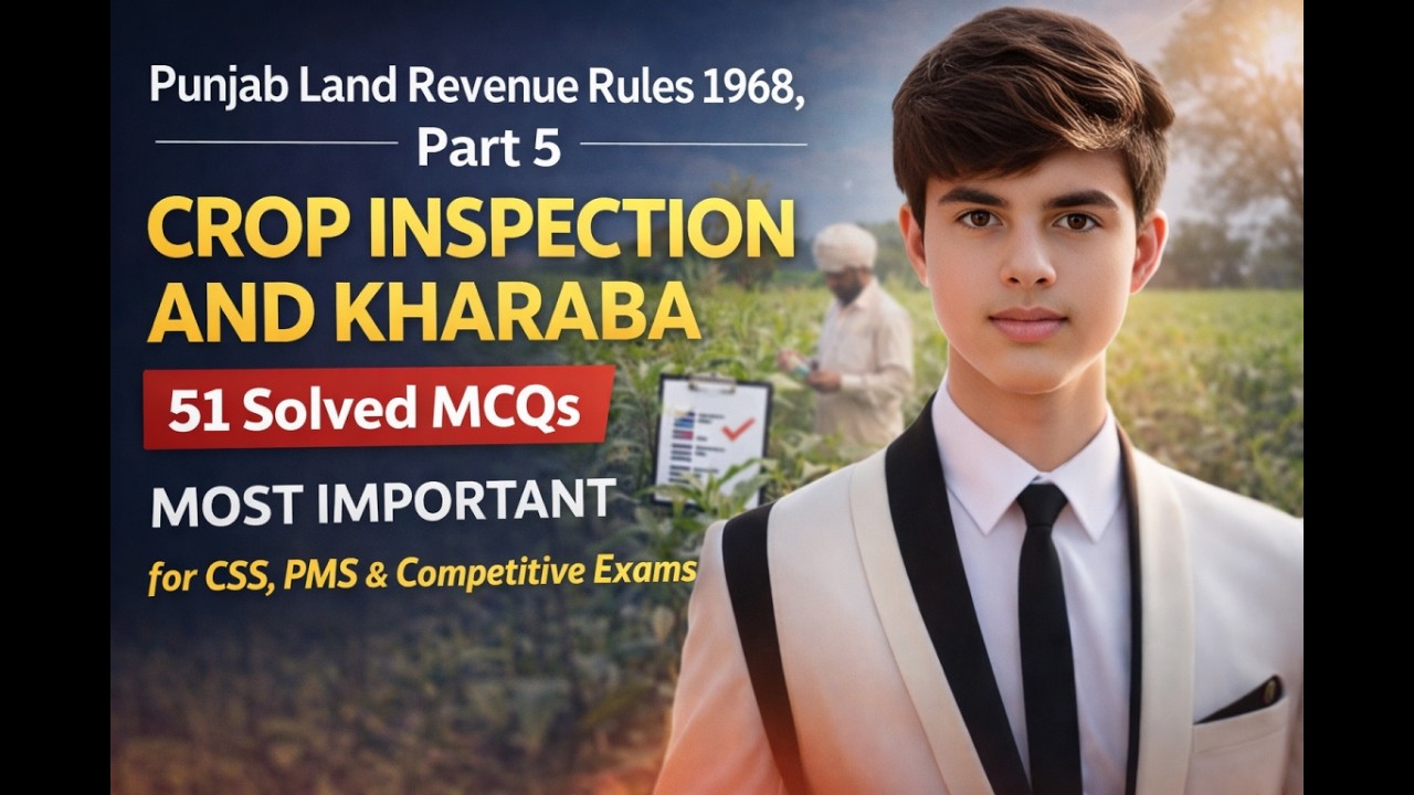 Punjab Land Revenue Rules 1968 | Part-5 Solved MCQs | CSS, PMS & Departmental Exams