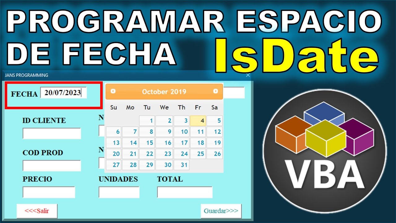 ISDATE CONTROL DE FECHA EN  FORMULARIO DE EXCEL @JANSCONSULTING
