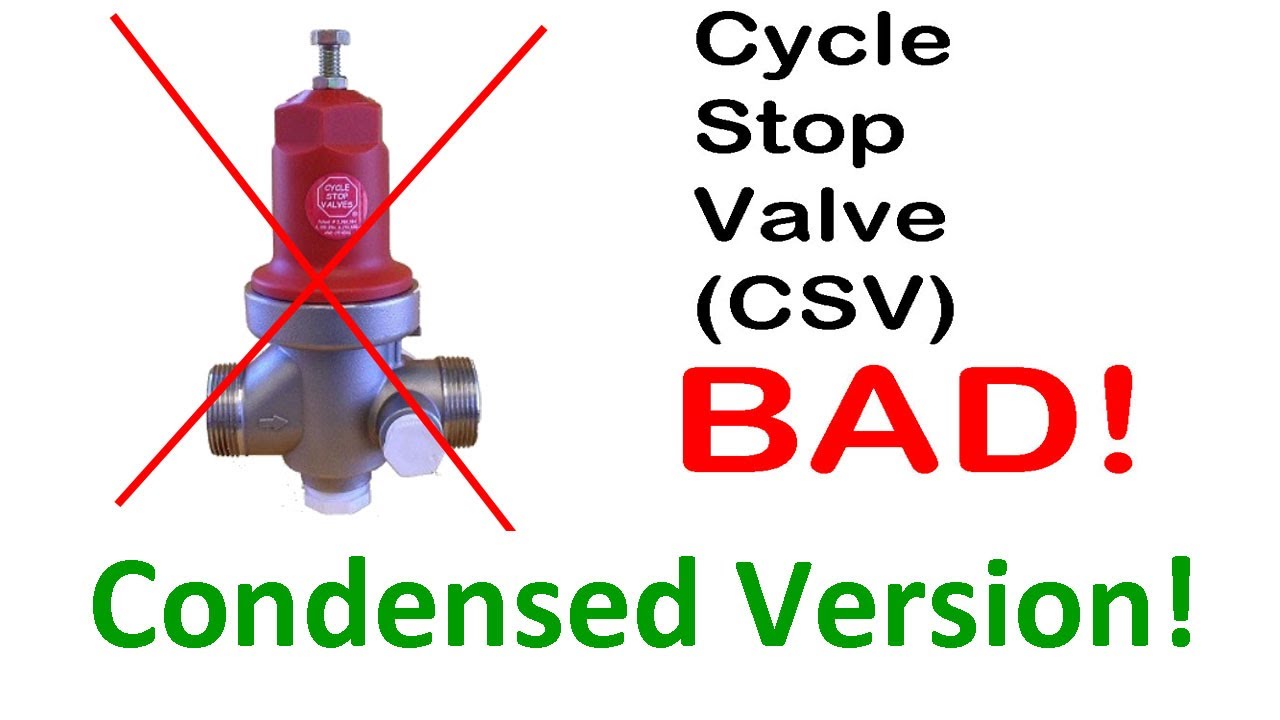 Cycle Stop Valves ARE BAD for pressure tank systems! CONDENSED VERSION!