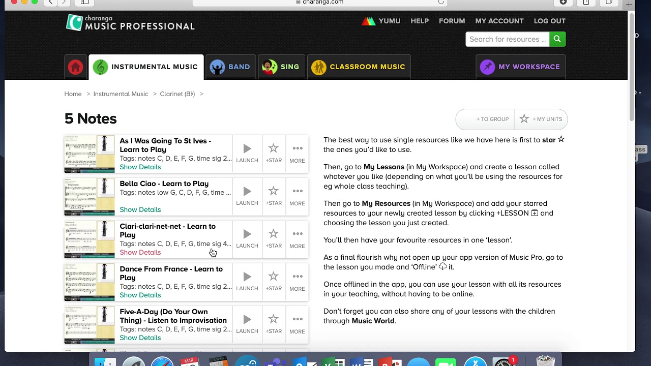 2  Creating a lesson in Charanga