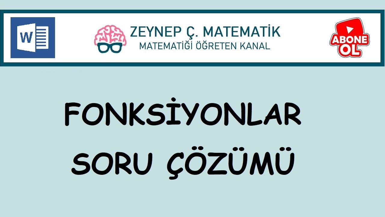 SINAV KAZANDIRAN SORULAR -FONKSİYONLAR SORU ÇÖZÜMÜ-KPSS,TYT,ALES,DGS
