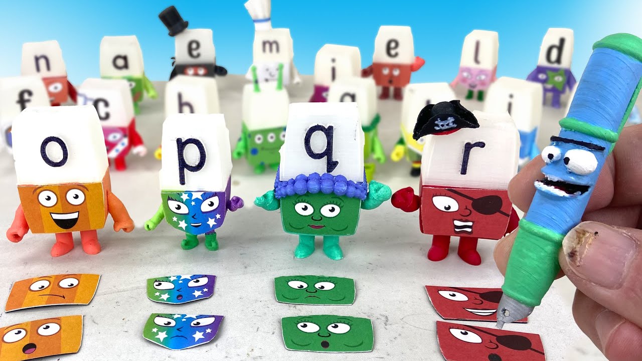 Игрушки Alphablocks — магнитные фигурки своими руками (O, P, Q, R и Бен-ручка) || Ящик для игруше...