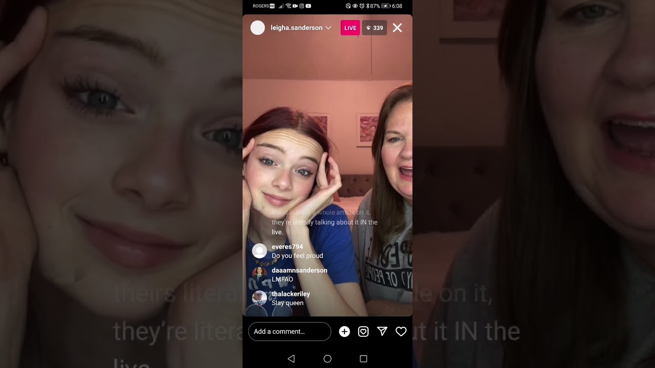 Leigha and Anjie Sanderson instagram live | February 15th, 2024