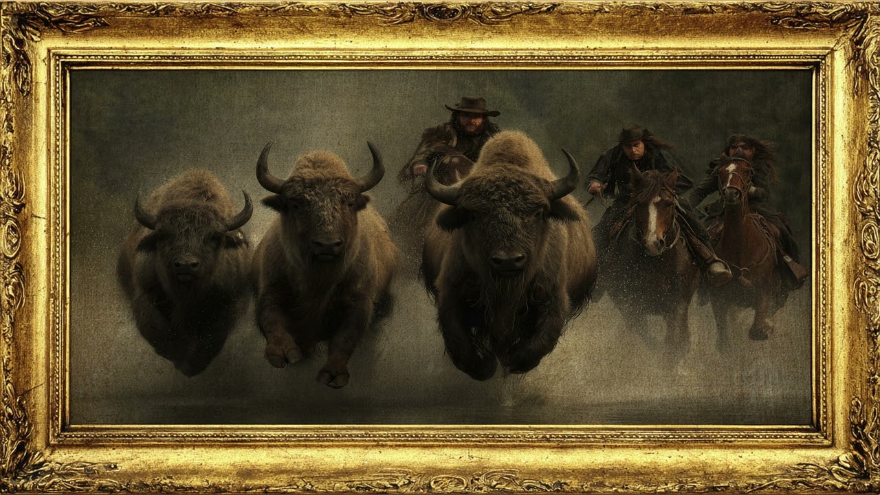 Buffalo Stampede Western Art in 4K | Cinematic Frame TV Mode for Samsung Ambient Display