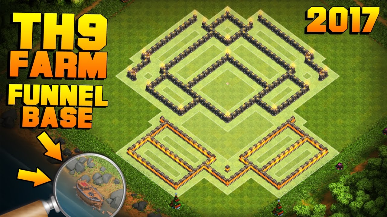 BEST TH9 FARMING BASE 2017 + PROOF! | NEW BASE W/ THE BOAT! Epic CoC Update Coming | Clash of Clans