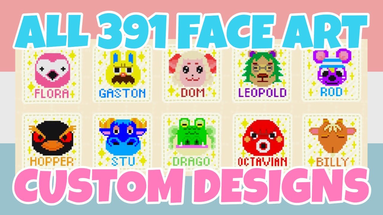 Выполните 391 индивидуальный дизайн лиц жителей деревни в Animal Crossing New Horizons (коды ID дизайна)