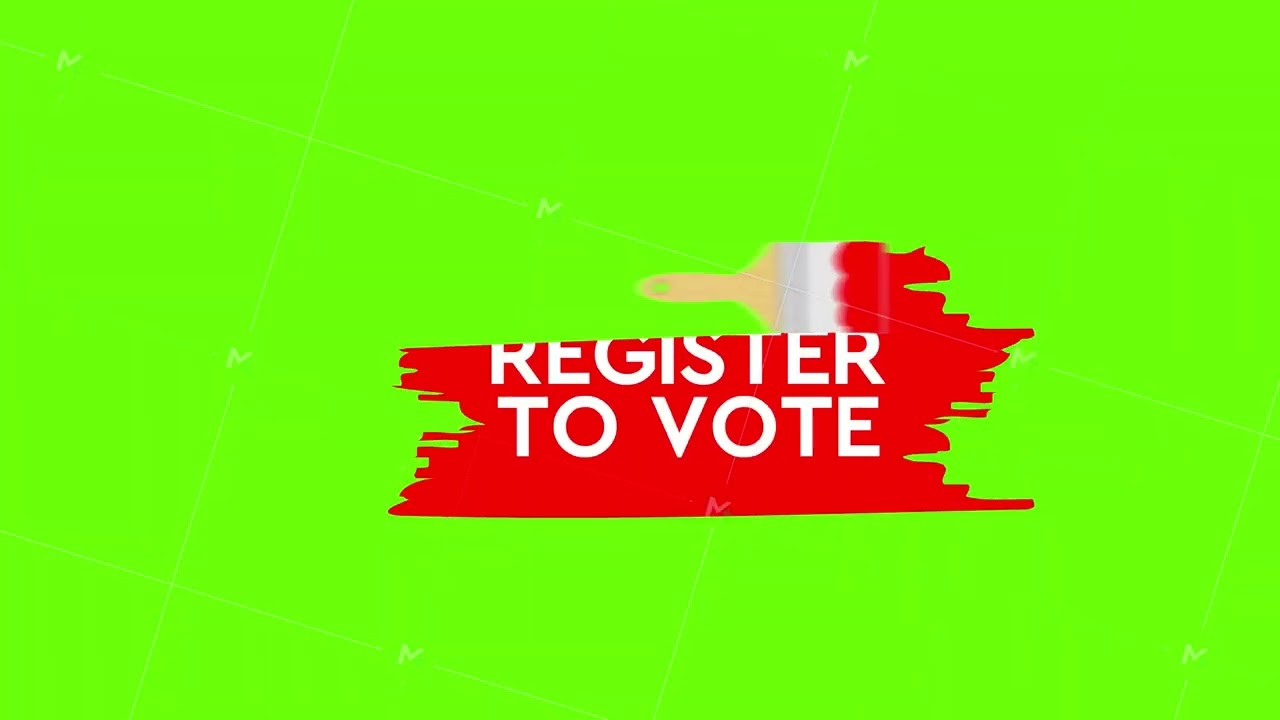 Register to vote written on blue label. Advertising sign. Motion graphics.