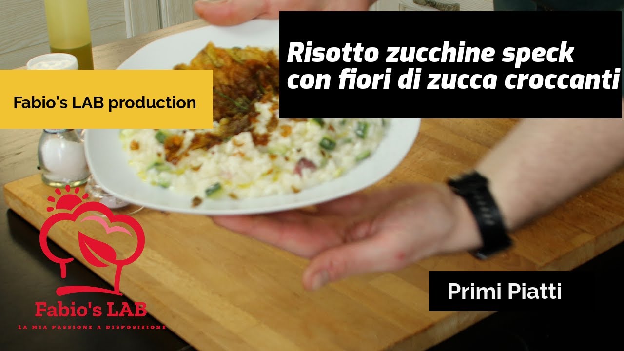 Primavera...Risotto con zucchine, speck e fiori di zucca croccanti🌿