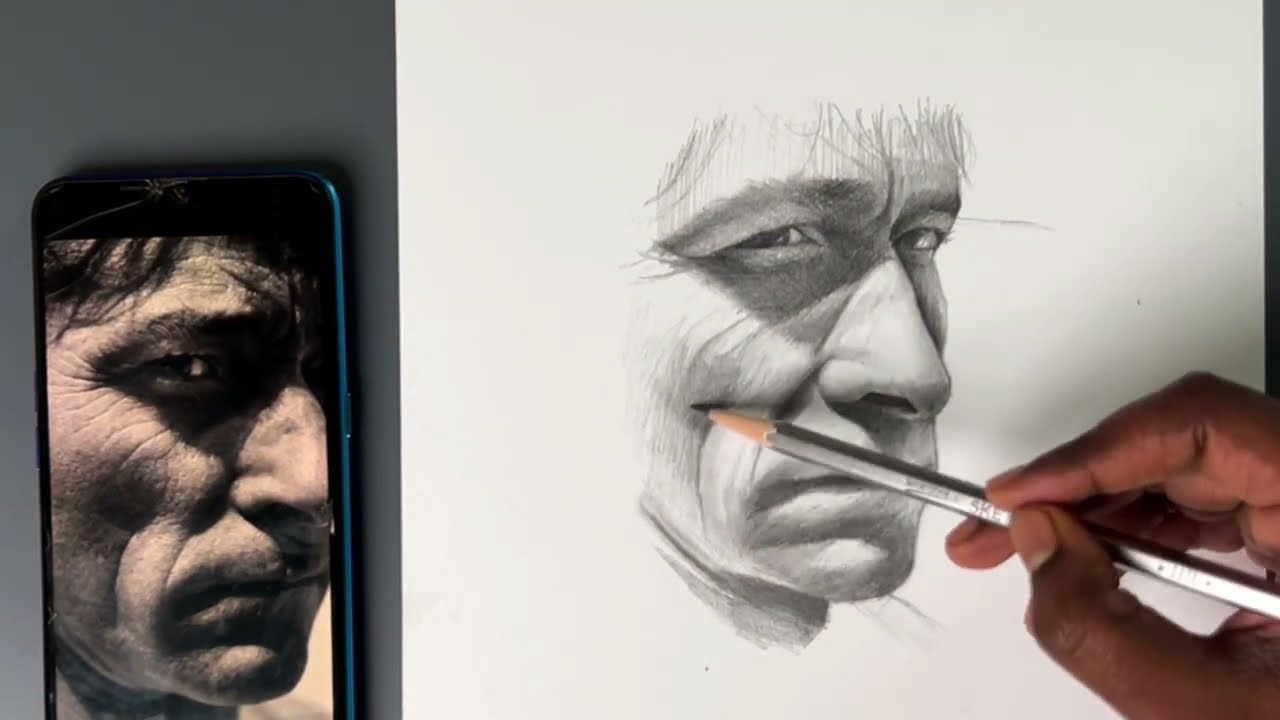Freehand Face Drawing New Technique Step by step tutorial