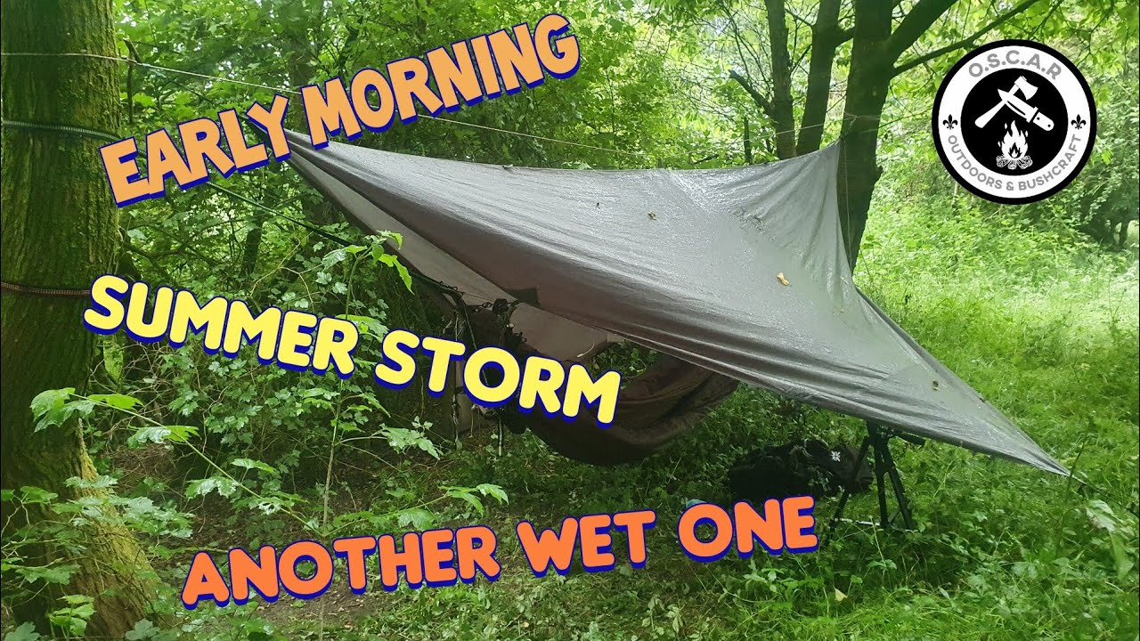 Summer Rain Storm Hammock Camping | Heavy Rain in the Early Hours of the Morning