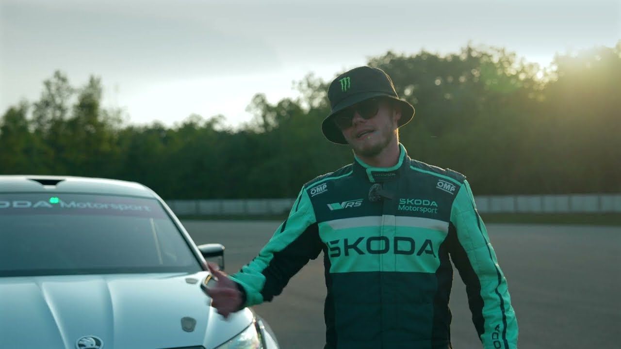 Oliver Solberg testing the Skoda Enyaq RS // electric race car