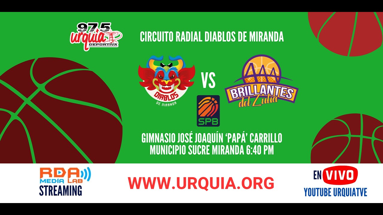 En Vivo Diablos de Miranda Vs Brillantes del Zulia - Súper Liga Profesional Baloncesto