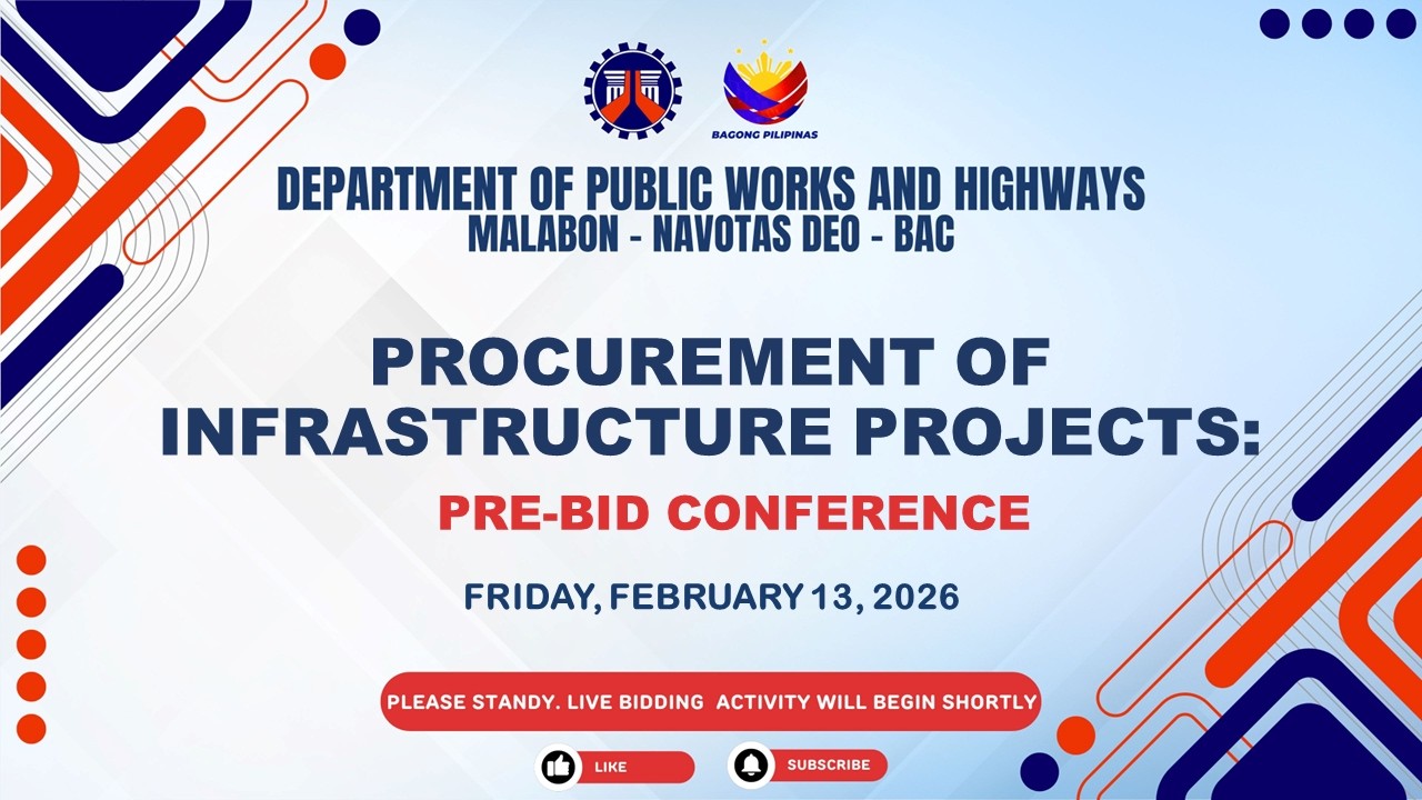 Procurement Livestream for DPWH Malabon-Navotas DEO on February 13, 2026