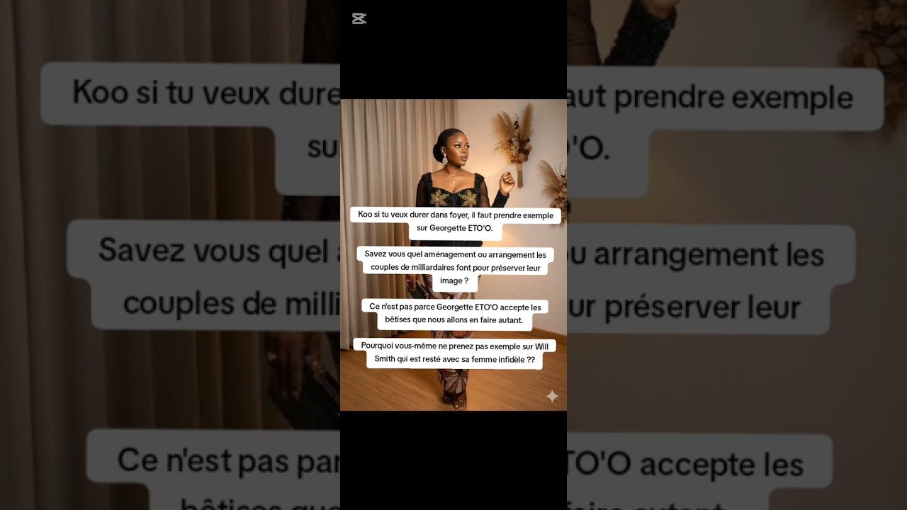 Ce n'est pas Parce que Georgette ETO'O accepte les bêtises qu'on doit en faire autant 