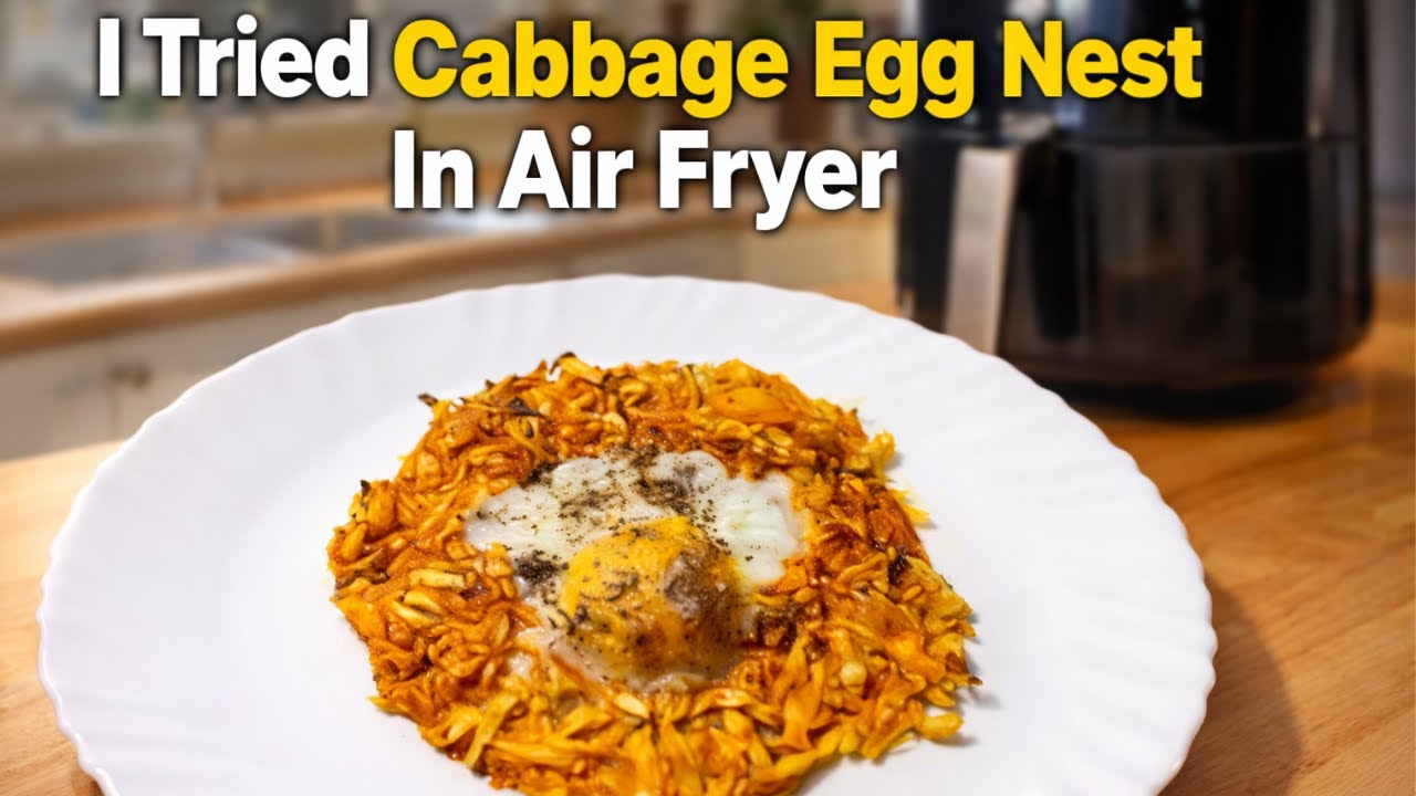 Cabbage Egg Nest In Air Fryer | Quick & Healthy Snack in 10 Minutes!