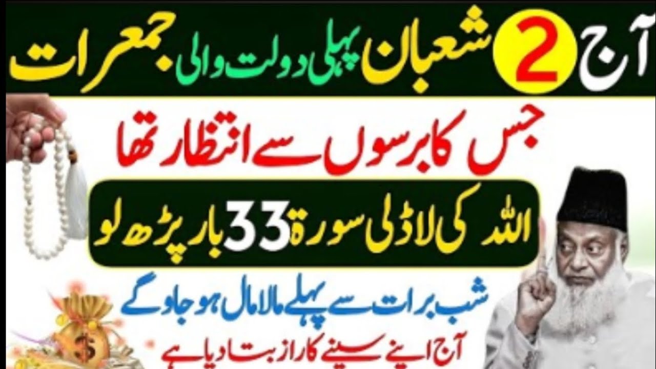 Shaban Ka Pehla Jumma, 33 Dafa Ye Surah Parh Lo – Naseeb Kholne Ka Amal | Dr Israr Ahmed Explain's