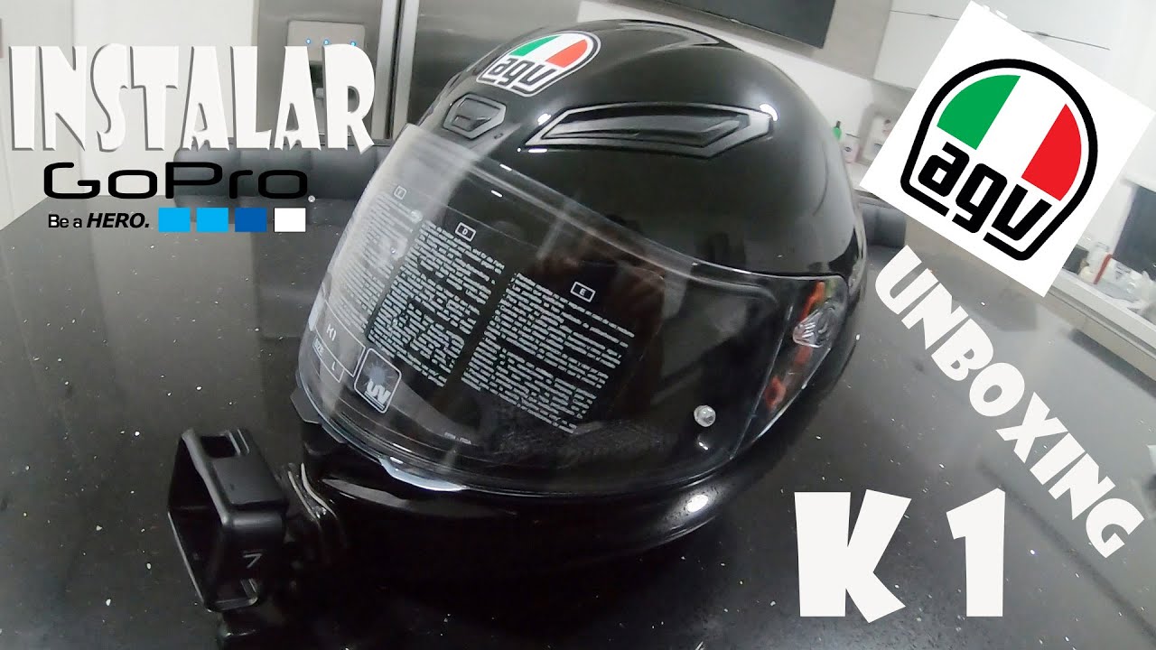 COMO INSTALAR GOPRO EN CASCO / UNBOXING CASCO AGV K1