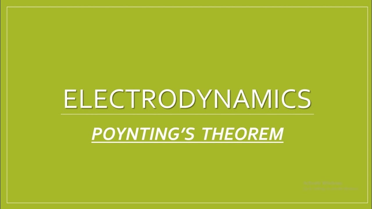 Poynting's Theorem 