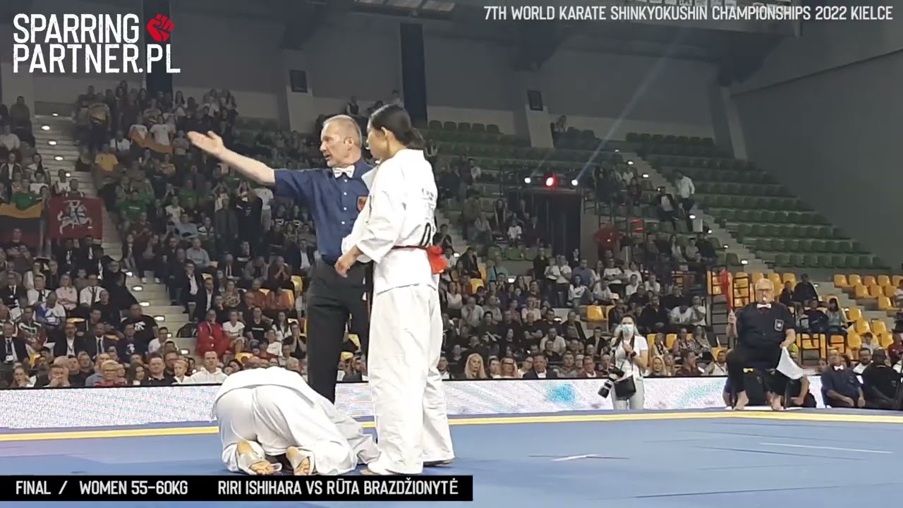 Riri Ishihara Vs Rūta Brazdžionytė final 55-60kg | 7th World Karate Shinkyokushin Championships 2022