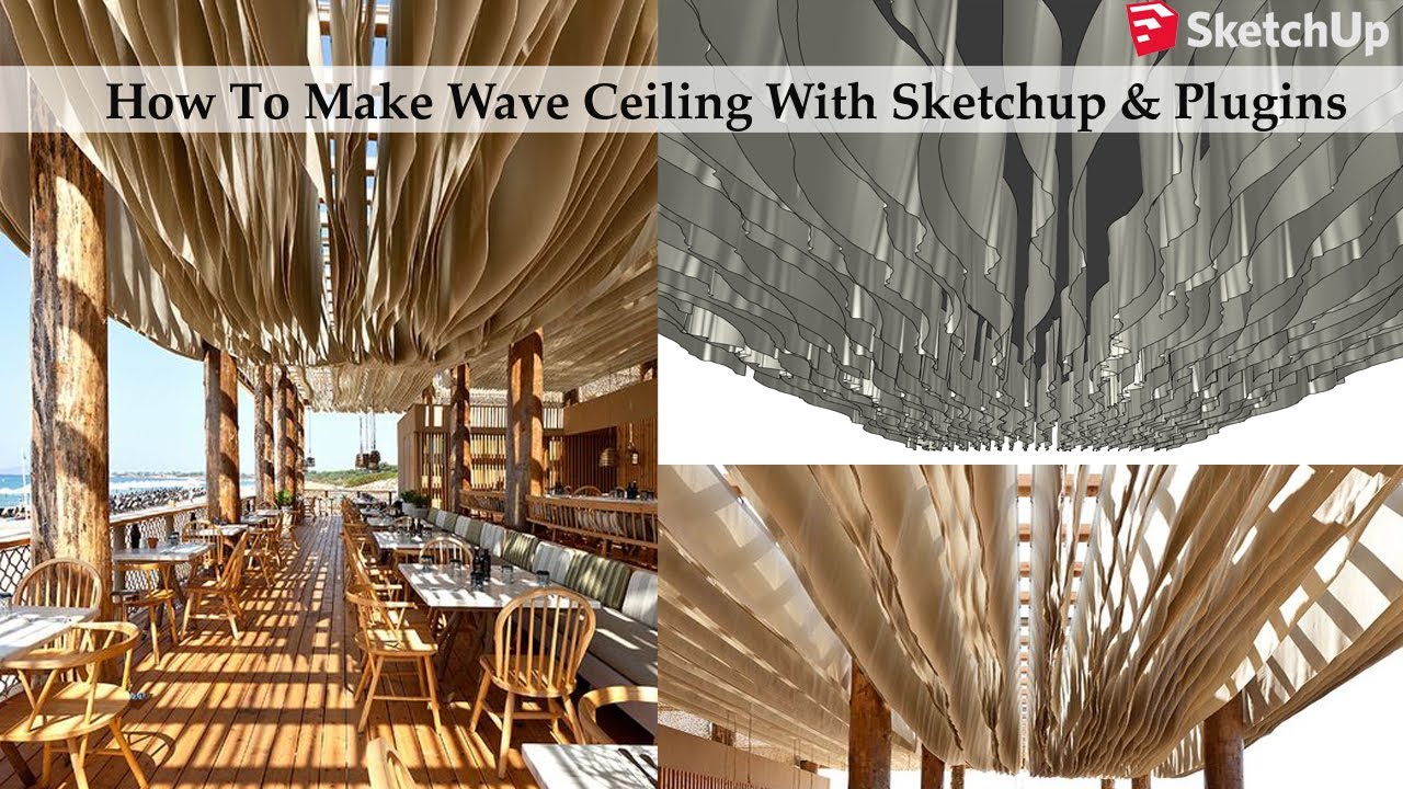 Making Of Wave Fabric Ceiling With Sketchup