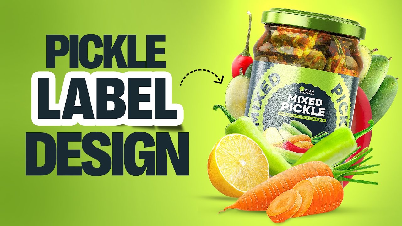 Pickle Label Design | How to design Label in illustrator in Hindi /Urdu