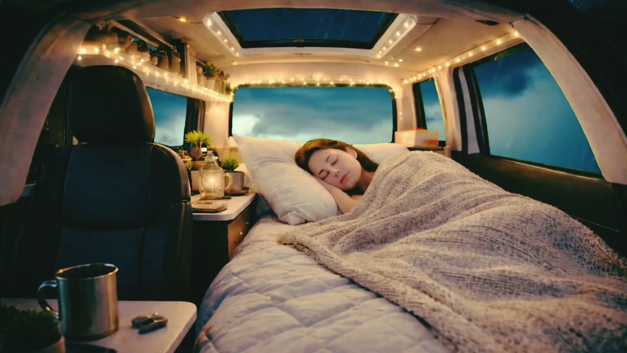 Sleeping in Car with Gentle Rain 🌧️ | Relaxing Night Ambience | Sleeping in a Rainy Car (ASMR)