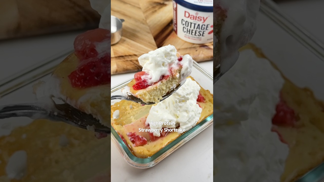 Healthy High Protein Strawberry Shortcake 🍰🍓😋